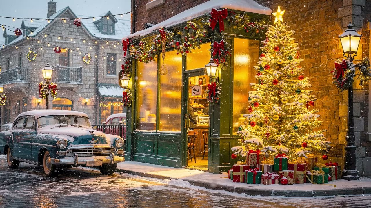Cozy Winter Jazz Coffee ☕❄️ | Warm Café Ambience with Soft Jazz Music, Snowy Evening Relaxation