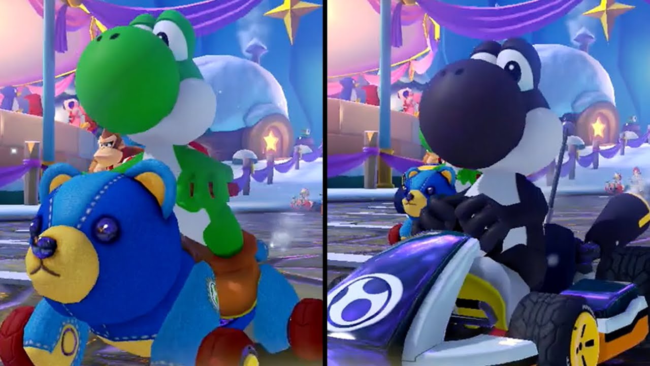 Mario Kart 8 Deluxe - Multiplayer - Yoshi vs Black Yoshi (Spin Cup 100cc)