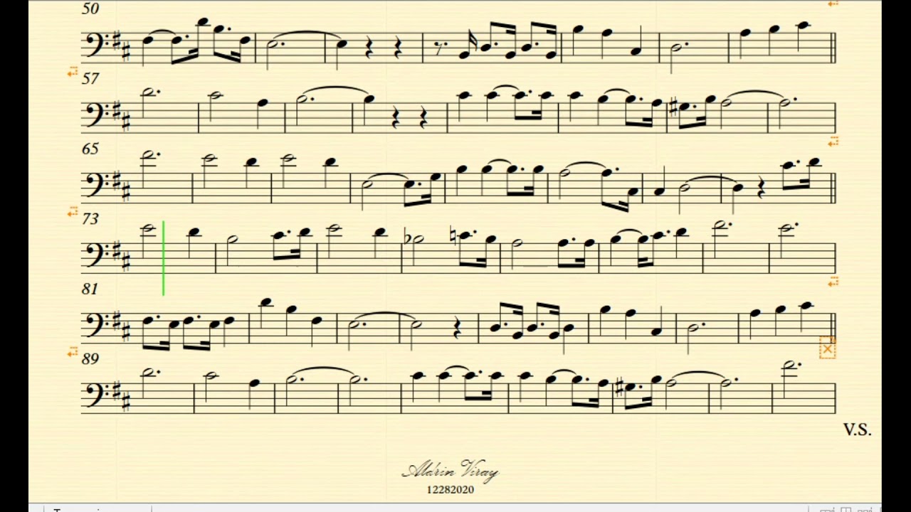 The Last Waltz By E  Humperdinck Trombone Play Along Music Sheet Back Track