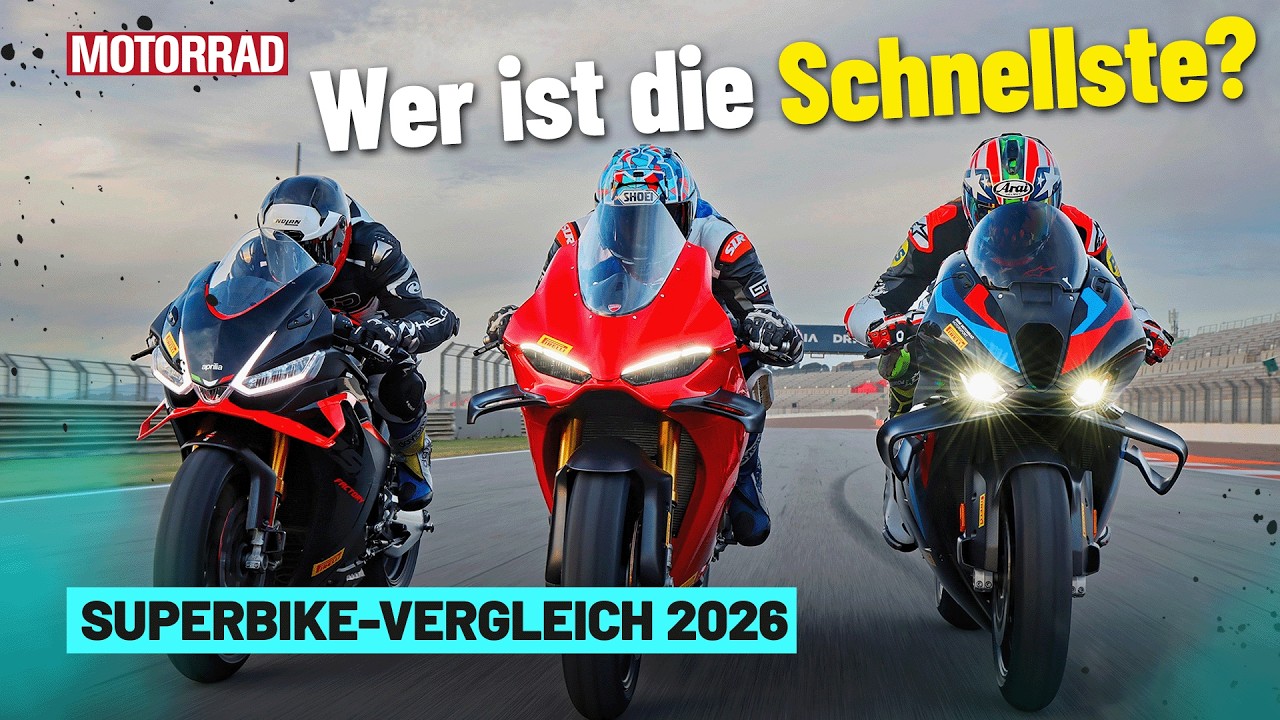 Das SCHNELLSTE Superbike 2026! BMW M 1000 RR vs. Ducati Panigale V4 S vs. Aprilia RSV4 Factory