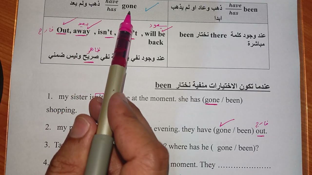 وحده 5 اختيار gone و been