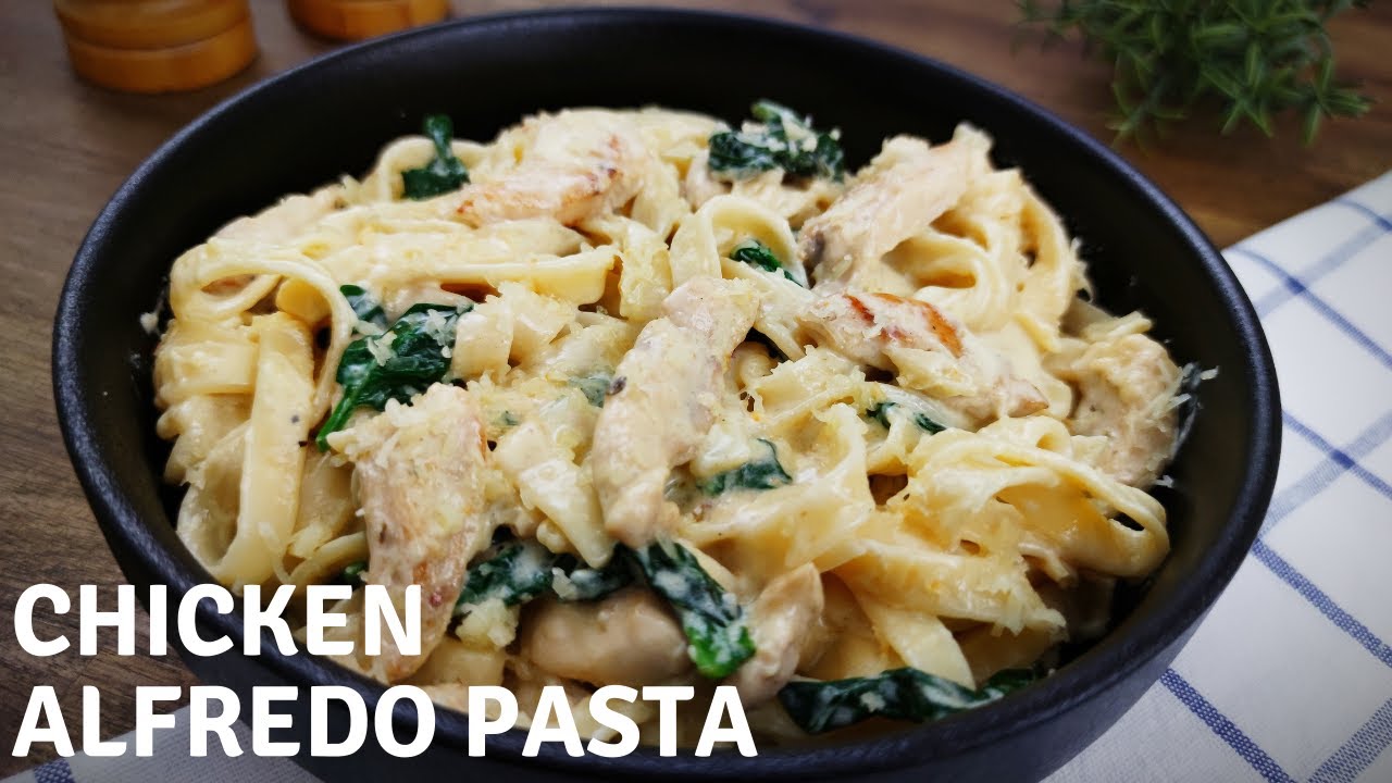Chicken Alfredo Pasta Recipe || Chicken Fettuccine Alfredo || Creamy Pasta || 4K || By CookCook