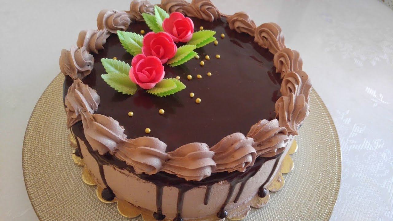 طلبية عيد ميلاد🎂 كيك بالشوكولا بجميع المراحل تحضير الجنواز كريمة سهلة بقوام رائع مثل كريمة الزبدة