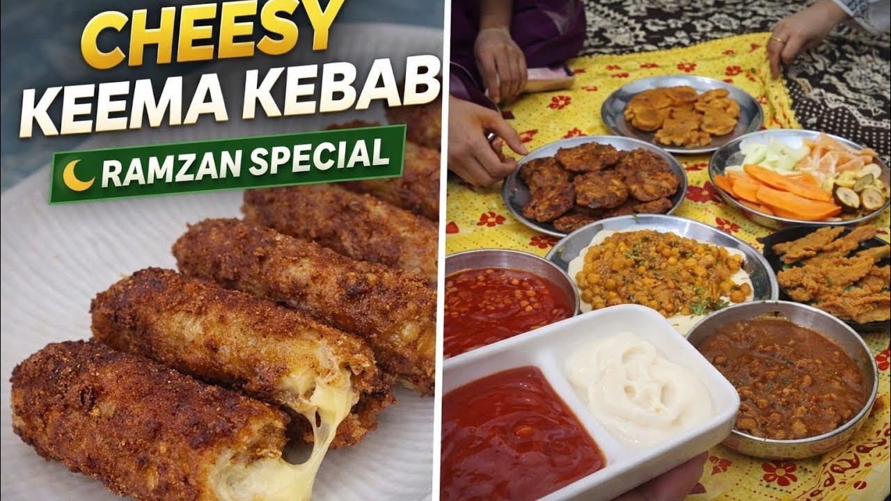 Ramzan 🌙special cheesy keema kebab |Indian Muslim Family Iftaari Routine | Easy iftaar recipe 😍