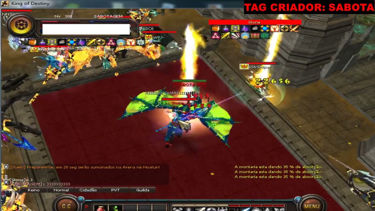 WYD KING OF DESTINY X1 DOS CRIAS  SABOTAGEM VS StoneTOP1 WYD PVP 2022 #BaixeAgoraWydKod 2 ANOS