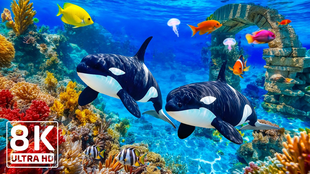 Ocean Aquarium 8K ULTRA HD &ndash; Colorful Fish Swimming in Beautiful Coral Reef Paradise
