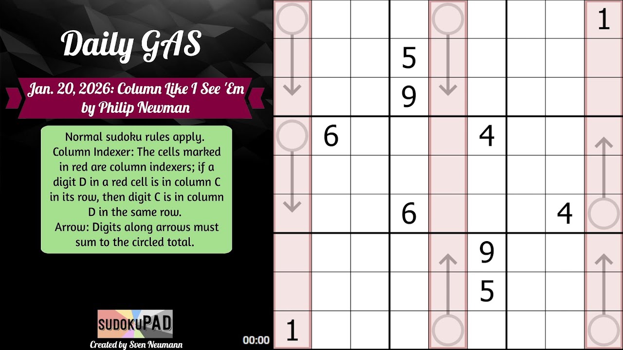 Daily Sudoku - 20 January 2026