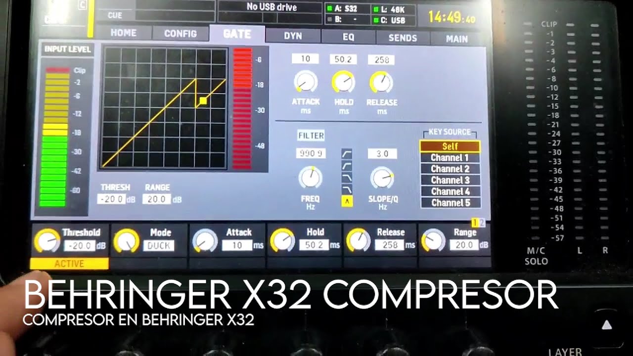 Compresor. Behringer X32. Control, edición y mezcla de sonido. Ciclo VDJ.
