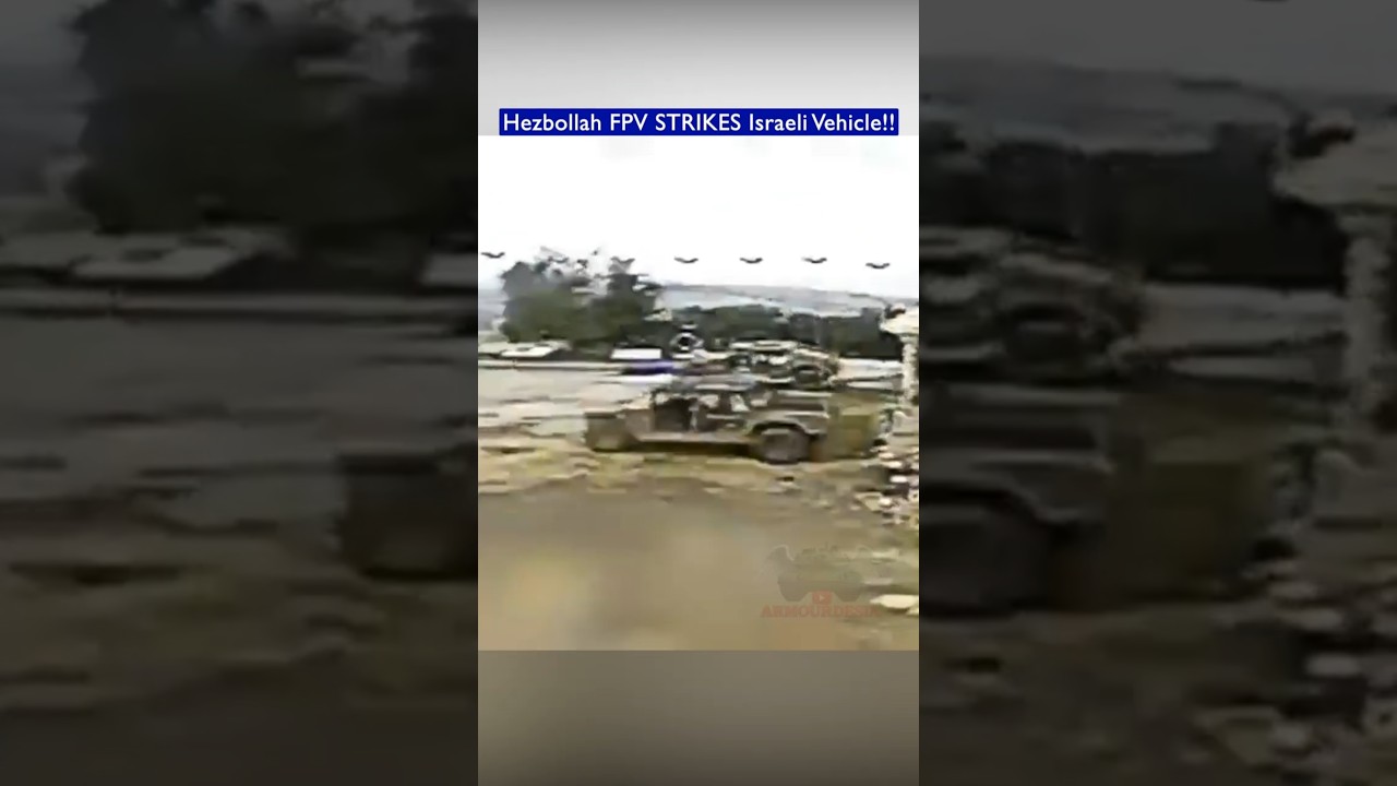 Hezbollah FPV Drone STRIKES Israeli Vehicle in South Lebanon!