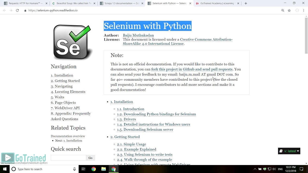 8. Python Web Scraping 101 - Other Web Scraping Libraries, Scrapy & Selenium