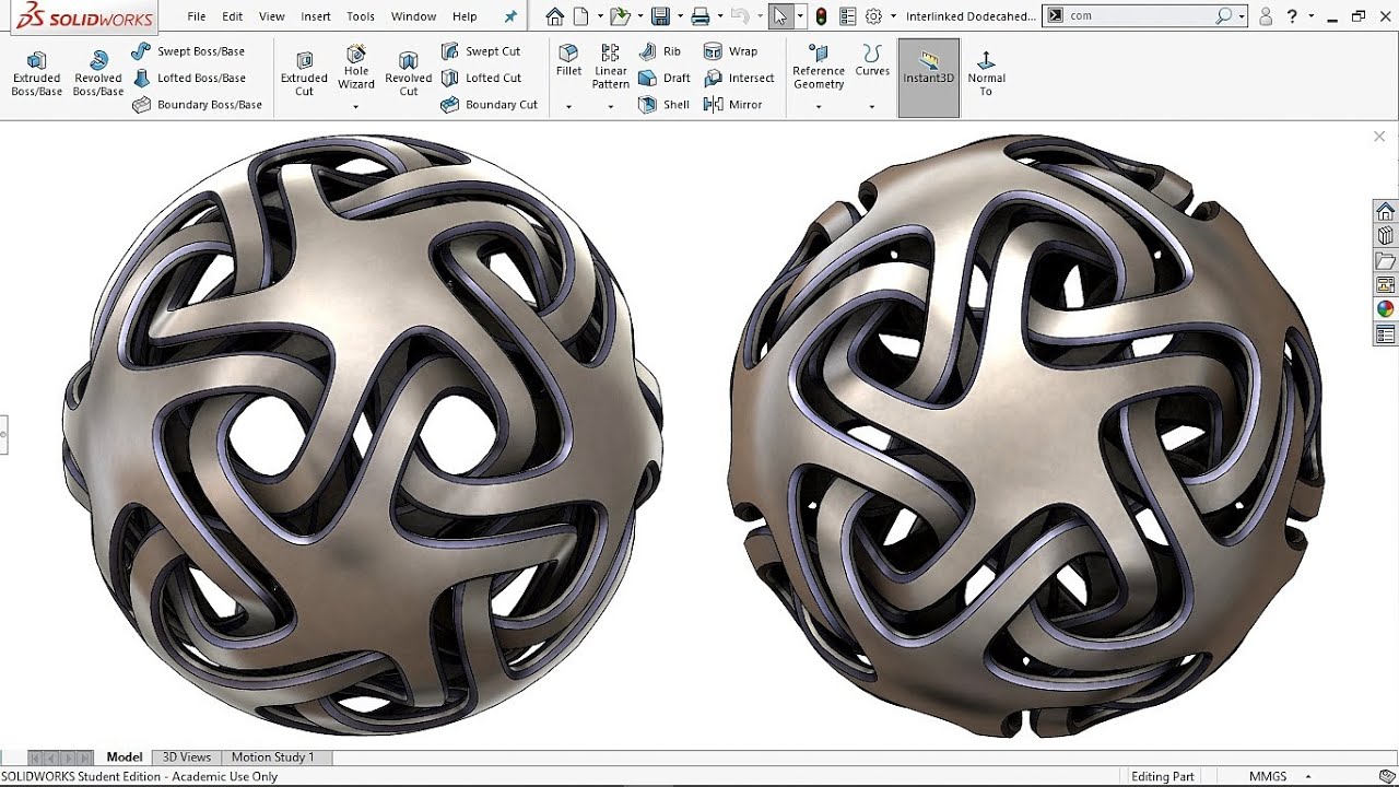 Master the 'Interlinked Dodecahedron' in SOLIDWORKS 2023 | Step-by-Step Geometry Guide and Tips