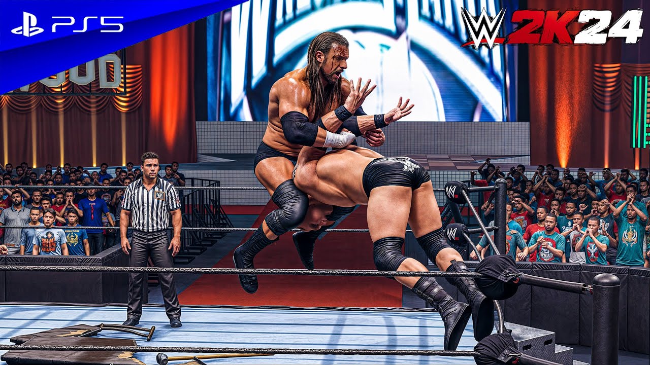 WWE 2K24 - Triple H vs. Brock Lesnar | No Holds Barred Match at Wrestlemania | PS5™ [4K60]