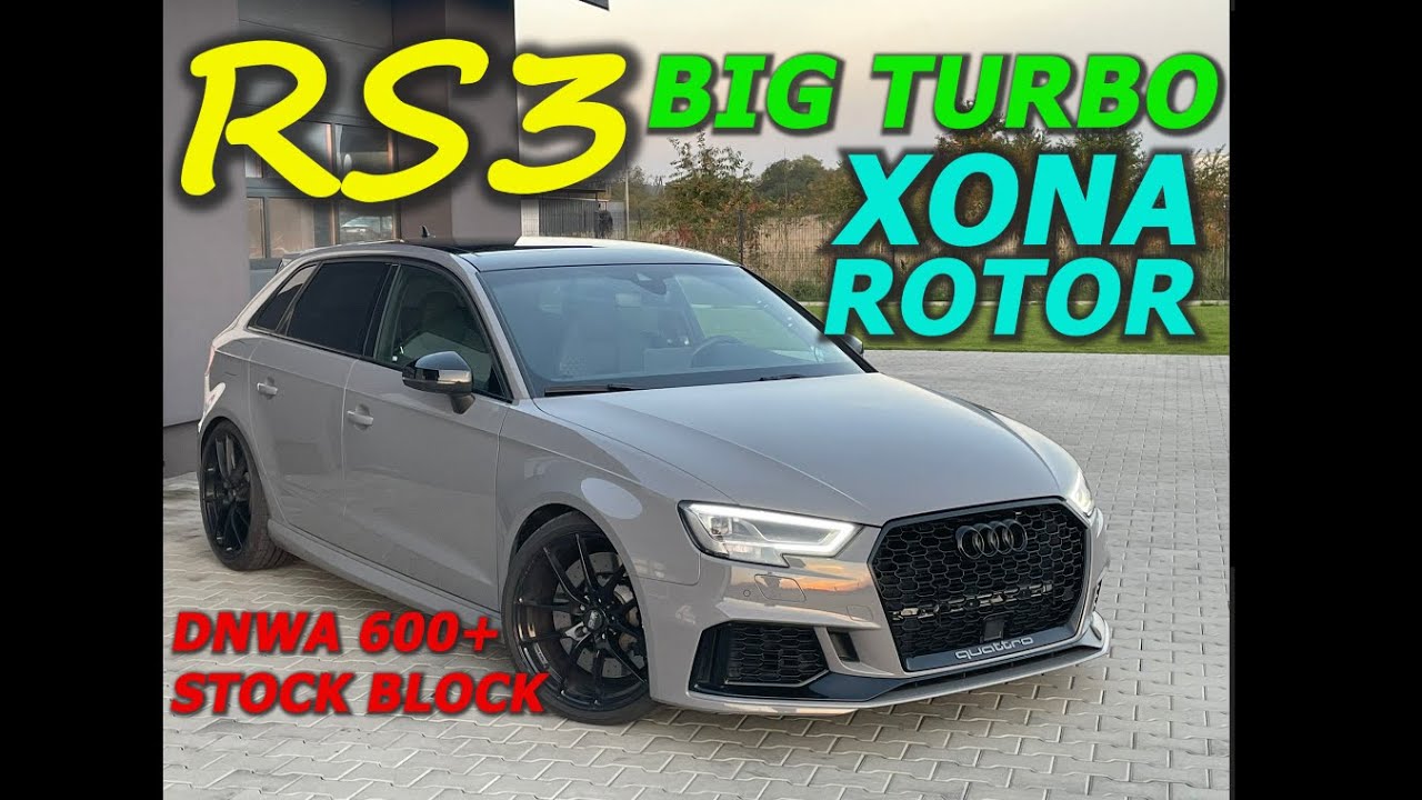 Audi RS3 2.5TFSI DNWA Big Turbo XONA STAGE 3 GREGOR10 610HP 650NM 0-100km/h 2.9sek ! DRAGY Test
