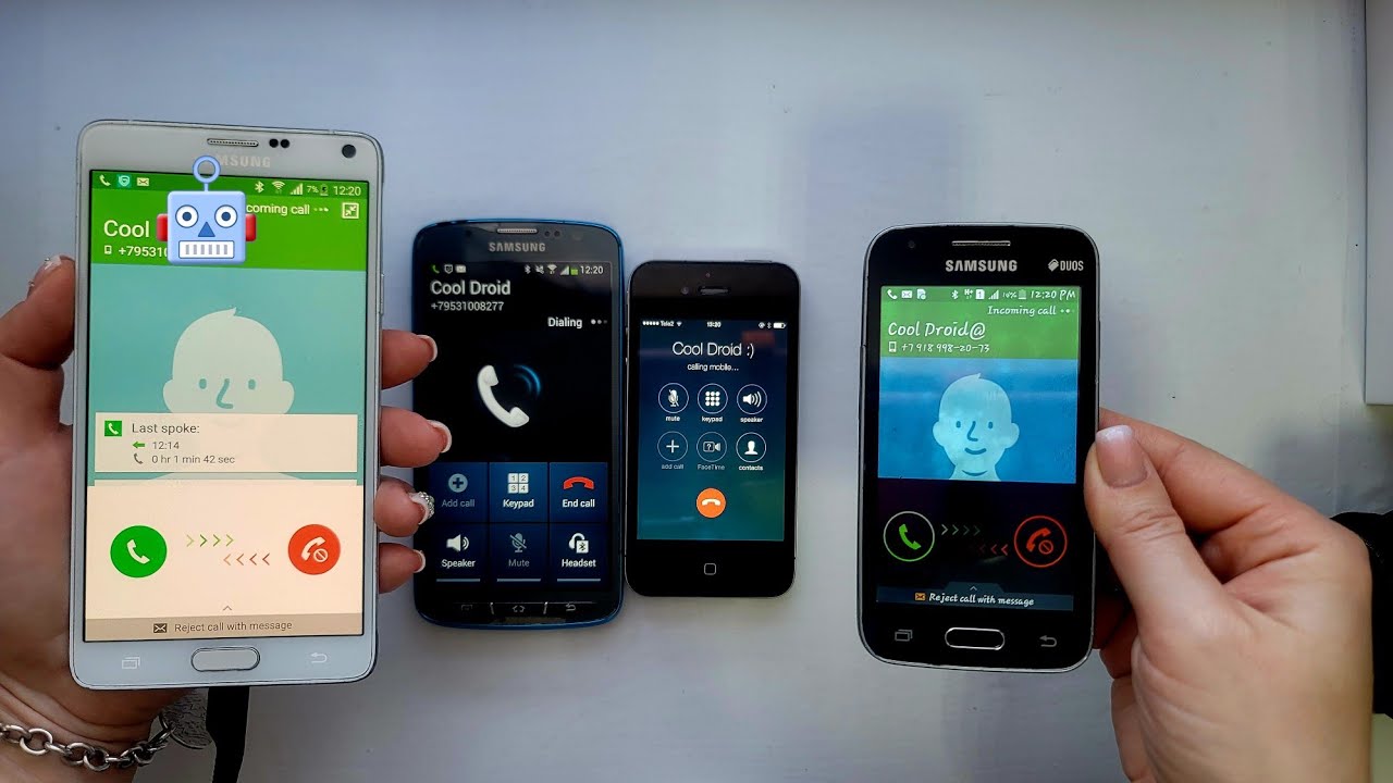 Samsung Galaxy Ace 4 Neo vs S4 Active & Note 4 & iPhone 4 /Incoming & outgoing calls