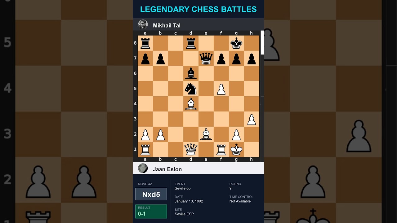 Jaan Eslon vs Mikhail Tal | Seville op | January 18, 1992 | Round 9