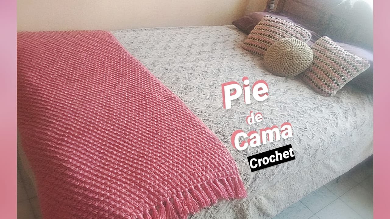 Tutorial pie de cama/manta tejido con puntos puff y punto de arroz a crochet | Tejiendo con Margaret