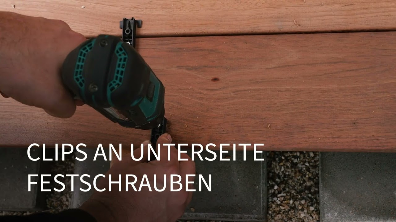 Terrassendielen verlegen mit Betterwood - 6. Verdeckte Verschraubung Terrassendielen