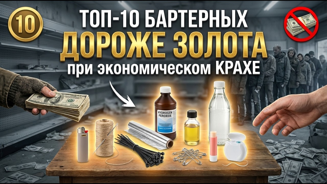 💰 ТОП-10 БАРТЕРНЫХ товаров при КОЛЛАПСЕ: что накопить ДО кризиса (SHTF)
