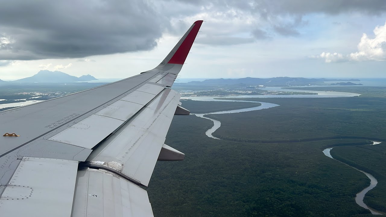 AK1774 | 9M-AGM | SIN-KCH | Approach & landing into Kuching International Airport runway 25