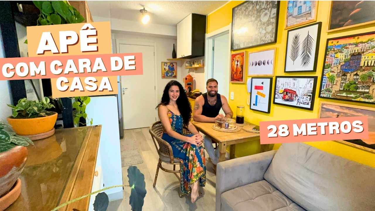 Tour pelo apê de 28m² mais brasileiro e aconchegante da @PlanoePlano✨​