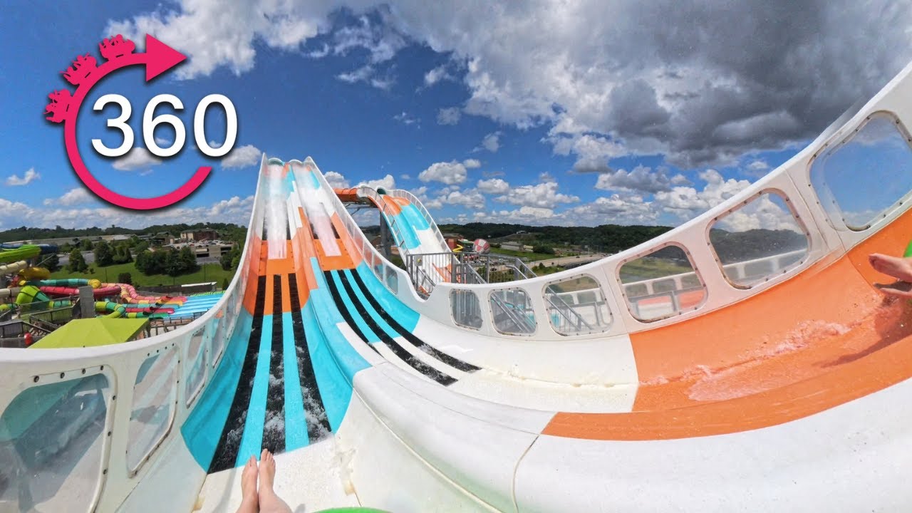 VR 360º Ride on The Edge Dueling Watercoaster at Soaky Mountain Waterpark