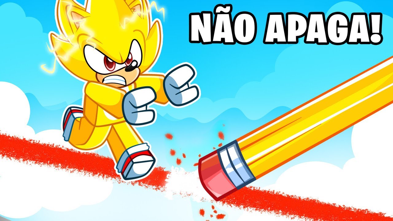 Virei o SUPER SONIC no DESENHE pra SOBREVIVER no Roblox!
