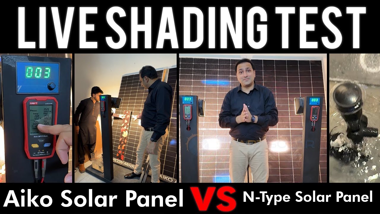 Live Shading Test: Aiko ABC (Advanced Bifacial Cell) vs. N-Type Solar Panel