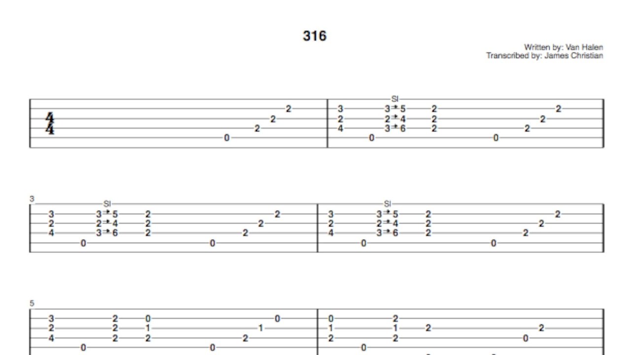 How to Play 316 (Van Halen): Guitar Lesson with Tab