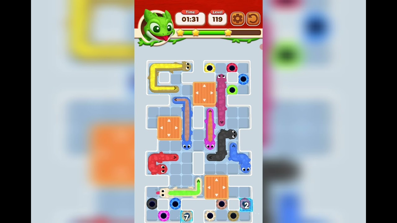 Gecko rush level 119 solution and walkthrough 