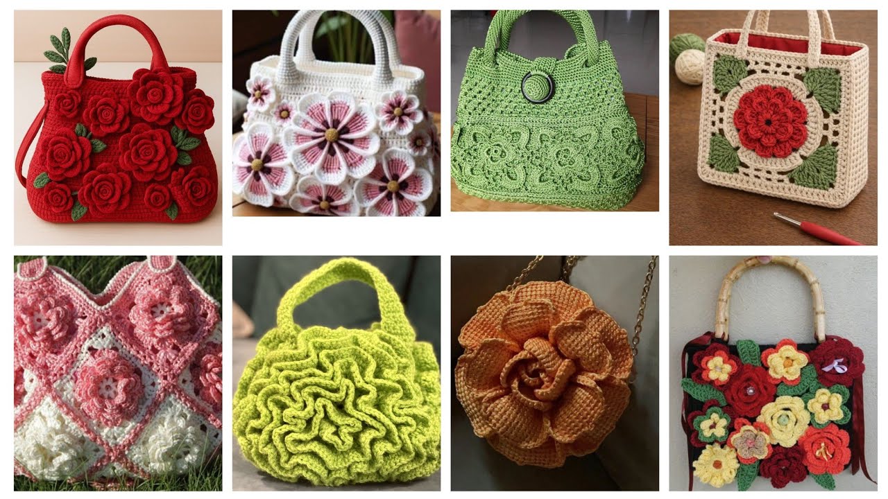 #1 unique stylish crochet hand bags designs/latest attractive crochet purse designs