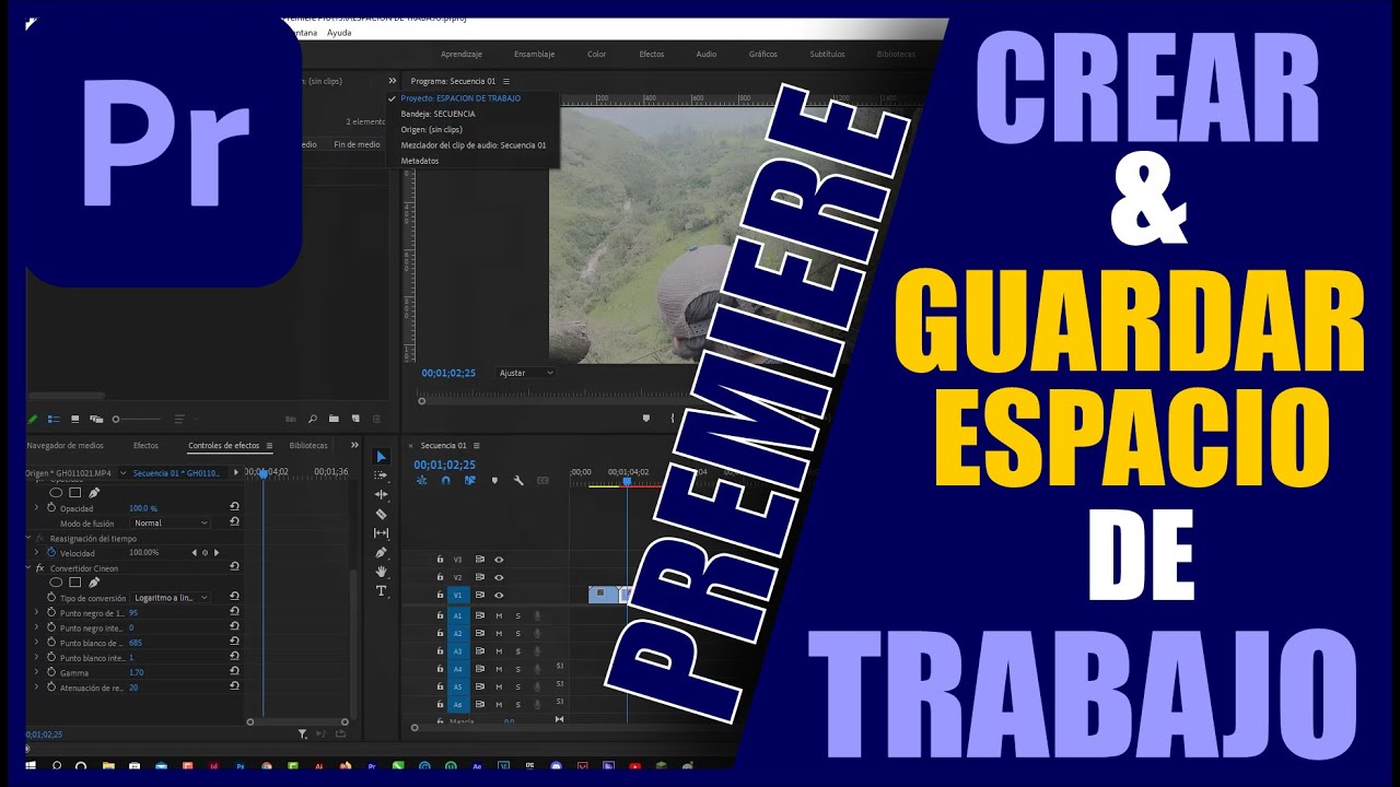 Como CREAR Y GUARDAR un ESPACIO de TRABAJO en ADOBE PREMIERE