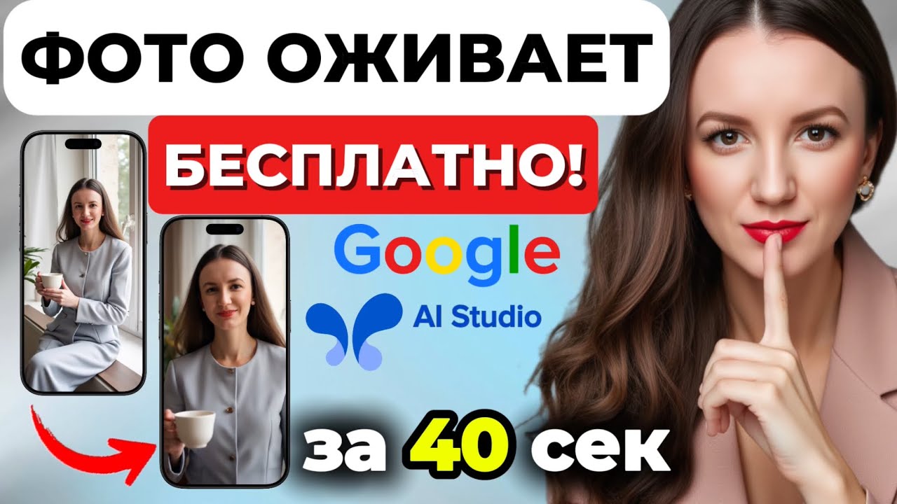 Как оживить фото нейросетью БЕСПЛАТНО за 40 секунд | Google Al Studio Veo2 &mdash; альтернатива Veo3