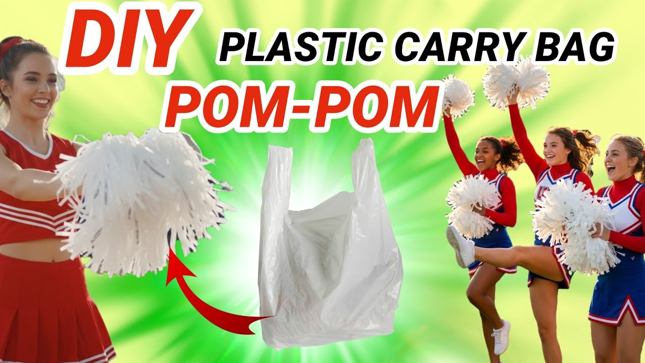 Простой помпон для чирлидинга своими руками из пластикового пакета | Повторное использование плас...