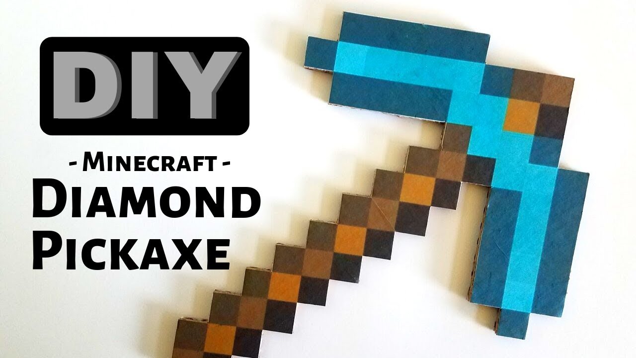 Алмазная кирка из Minecraft | Простая самоделка из картона