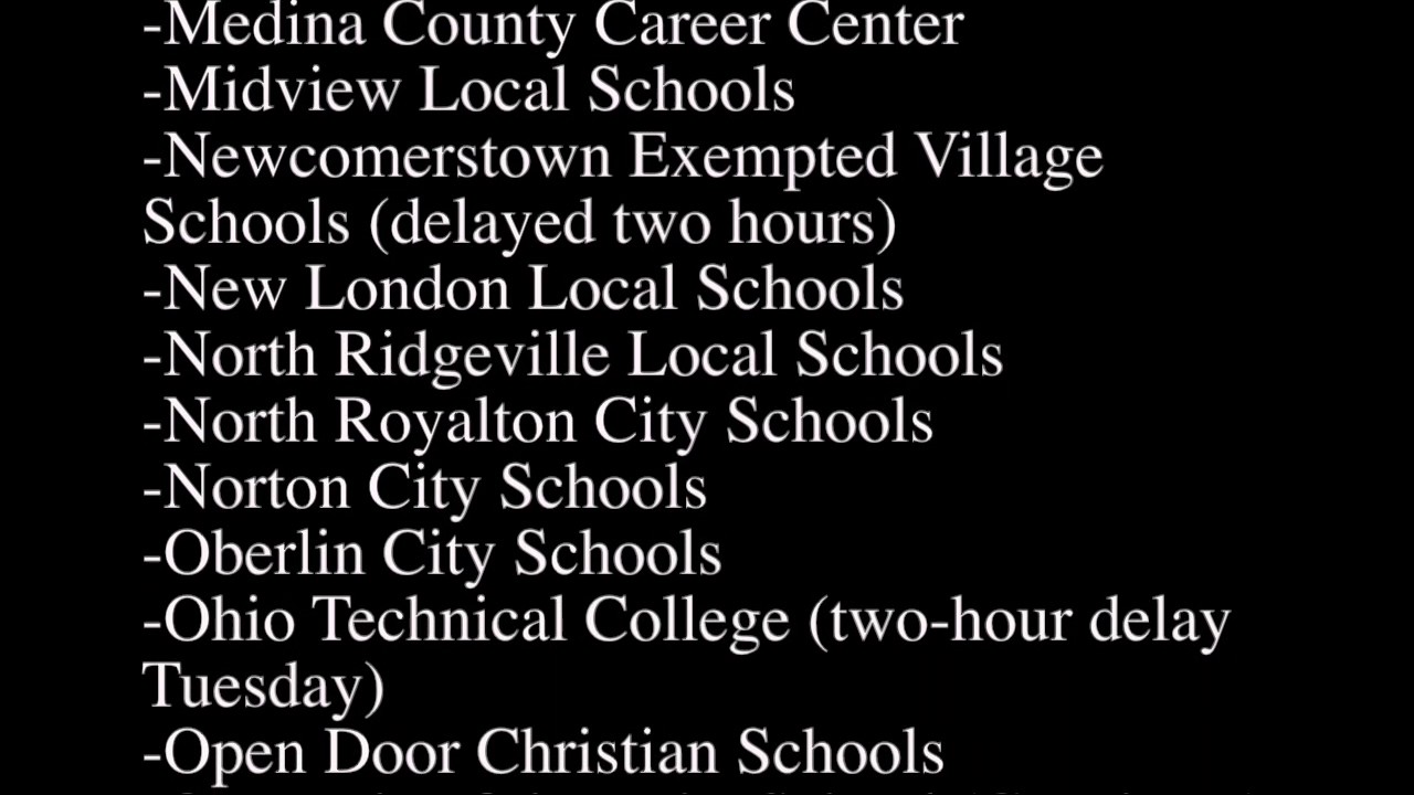 Northeast Ohio School Closings and Delays: March 14, 2017