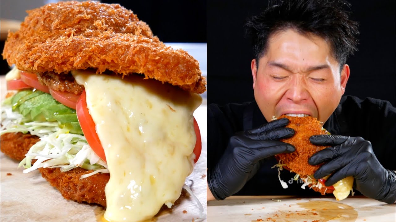 ASMR｜カツサンドガチ勢｜TONKATSU SANDWICH｜MUKBANG 먹방｜bayashi tiktok