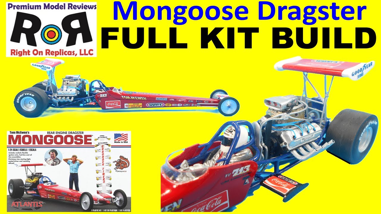 Tom McEwen's Mongoose Rear Engine Dragster 1:24 Scale Atlantis M7529 -Full Kit Build & Review.