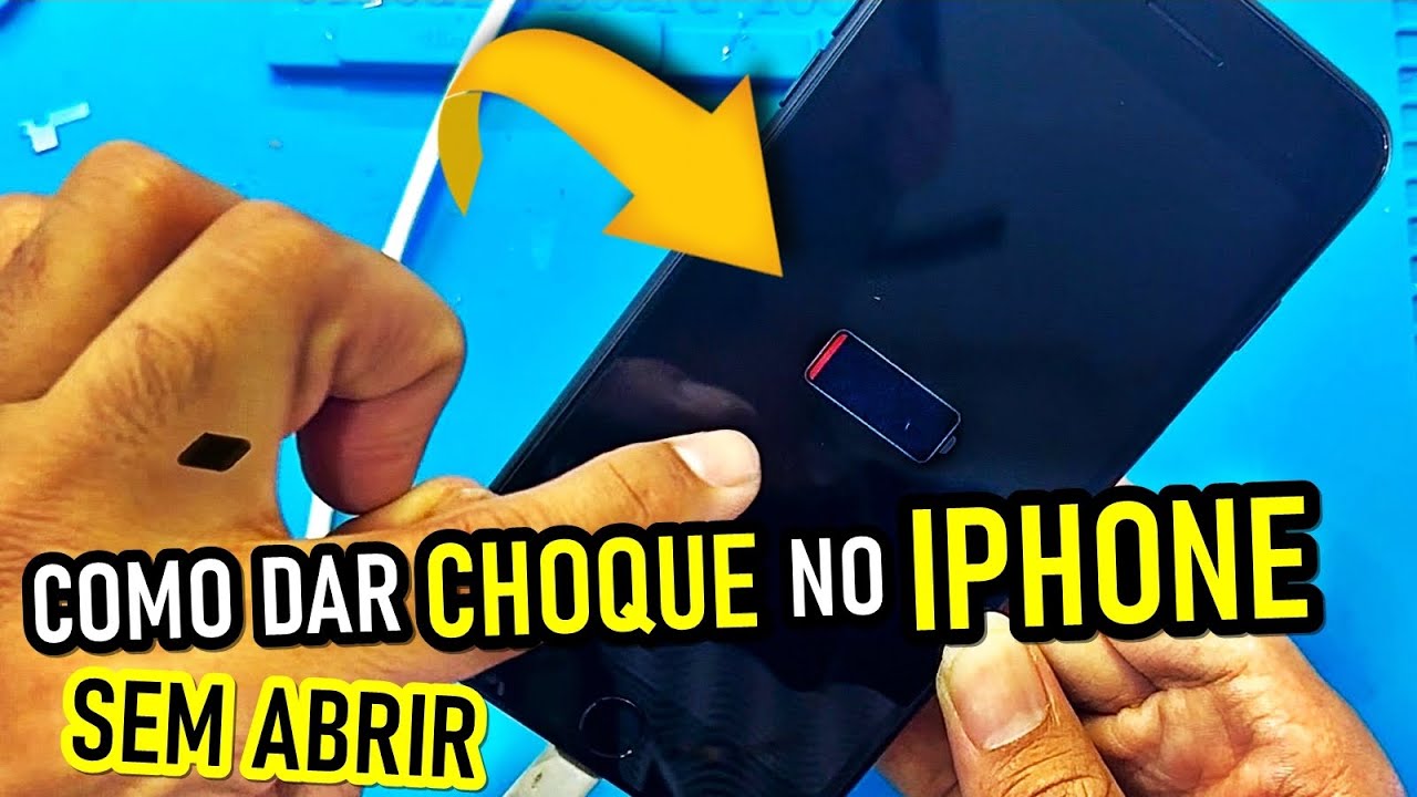 Como da CHOQUE na BATERIA do iPhone sem precisar ABRIR ( Método muito simples )