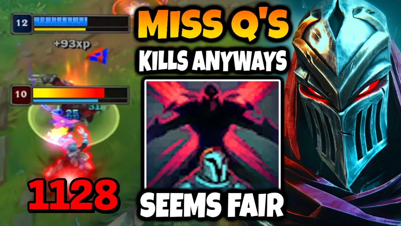 ZED can just ONE SHOT with R without landing a single Q. Seems balanced.