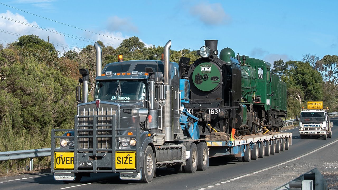 K163's Return to Mornington! | Hi-Haul Kenworth T908 Transfer of K163 to the Mornington Railway