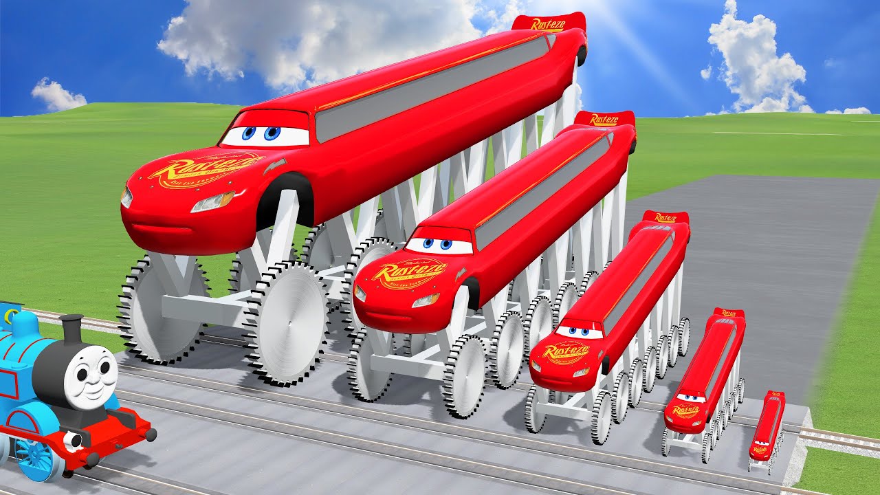 TRANSPORTING PIXAR CARS & FRUITS WITH COLORED & JOHN DEERE vs CLAAS vs TRACTORS - BeamNG.drive #962