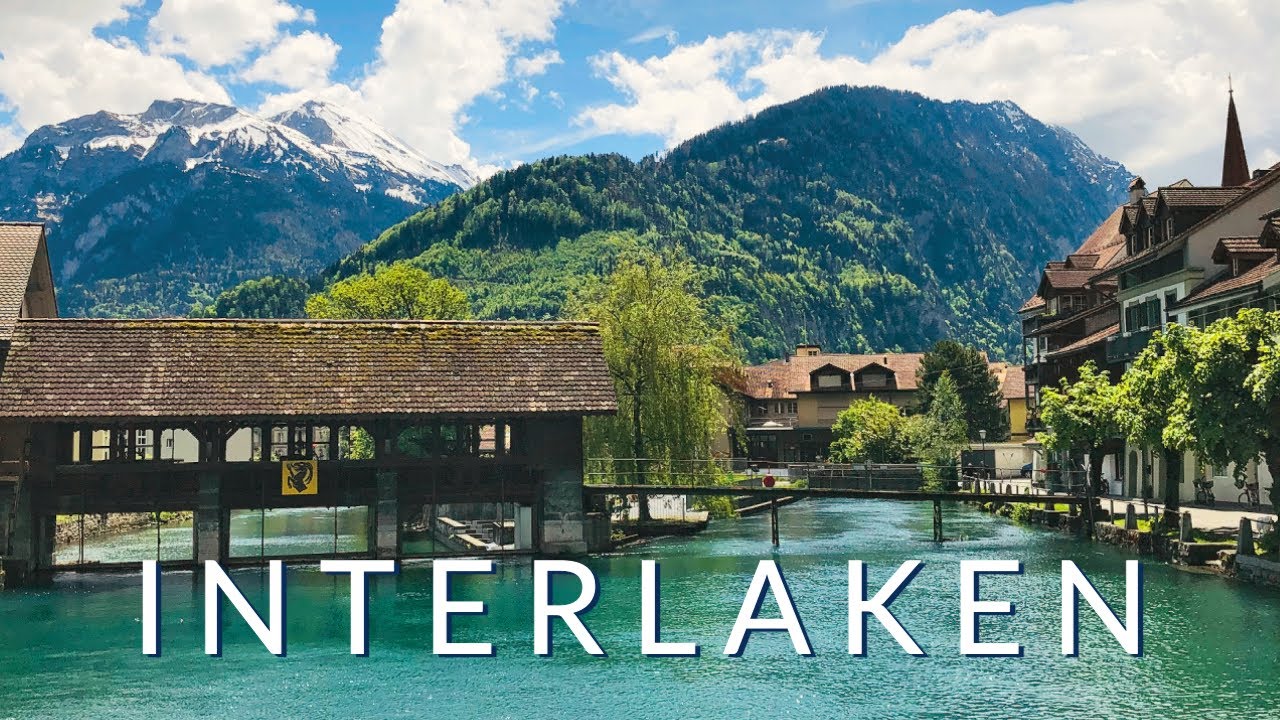 Interlaken Switzerland walking tour 4K - May 2021