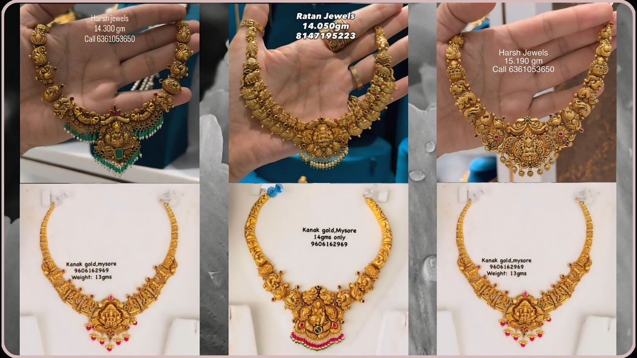 😱👉ವಾವ್ ಇಷ್ಟು ಕಡಿಮೆ ಗ್ರಾಂ ನಲ್ಲಿ ಇಷ್ಟು ದೊಡ್ಡ ಚಿನ್ನದ ನೆಕ್ಲೆಸ್ ಡಿಸೈನ್ ಗಳು/latest gold necklace designs👌👆