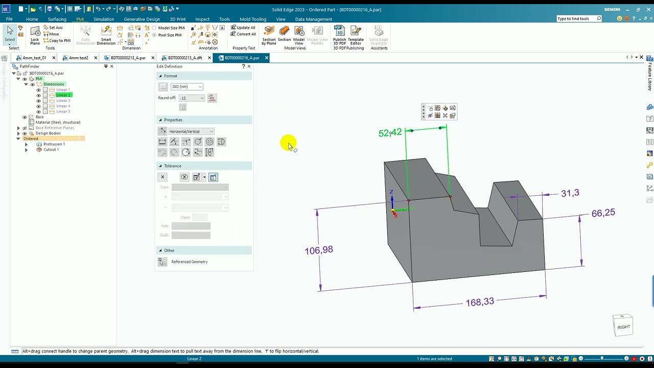 Solid Edge 2023 Change Source Drafting Part Update