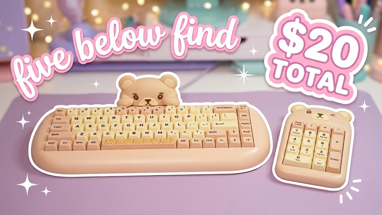Kawaii Teddy Bear Keyboard & Numpad Unboxing 🧸 | Five Below