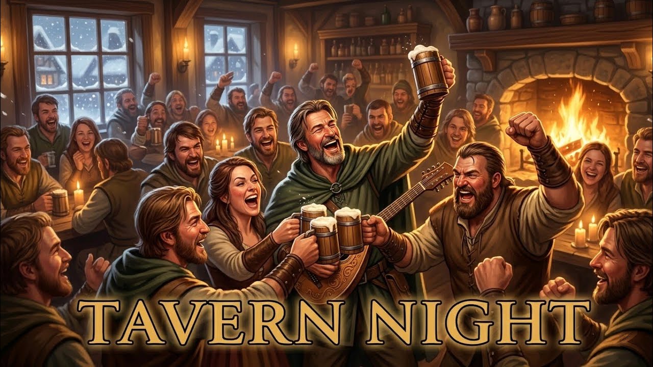 Cozy Medieval Tavern Ambience 🍺 Medieval Tavern Music & Fantasy Inn Sounds (1 Hour)