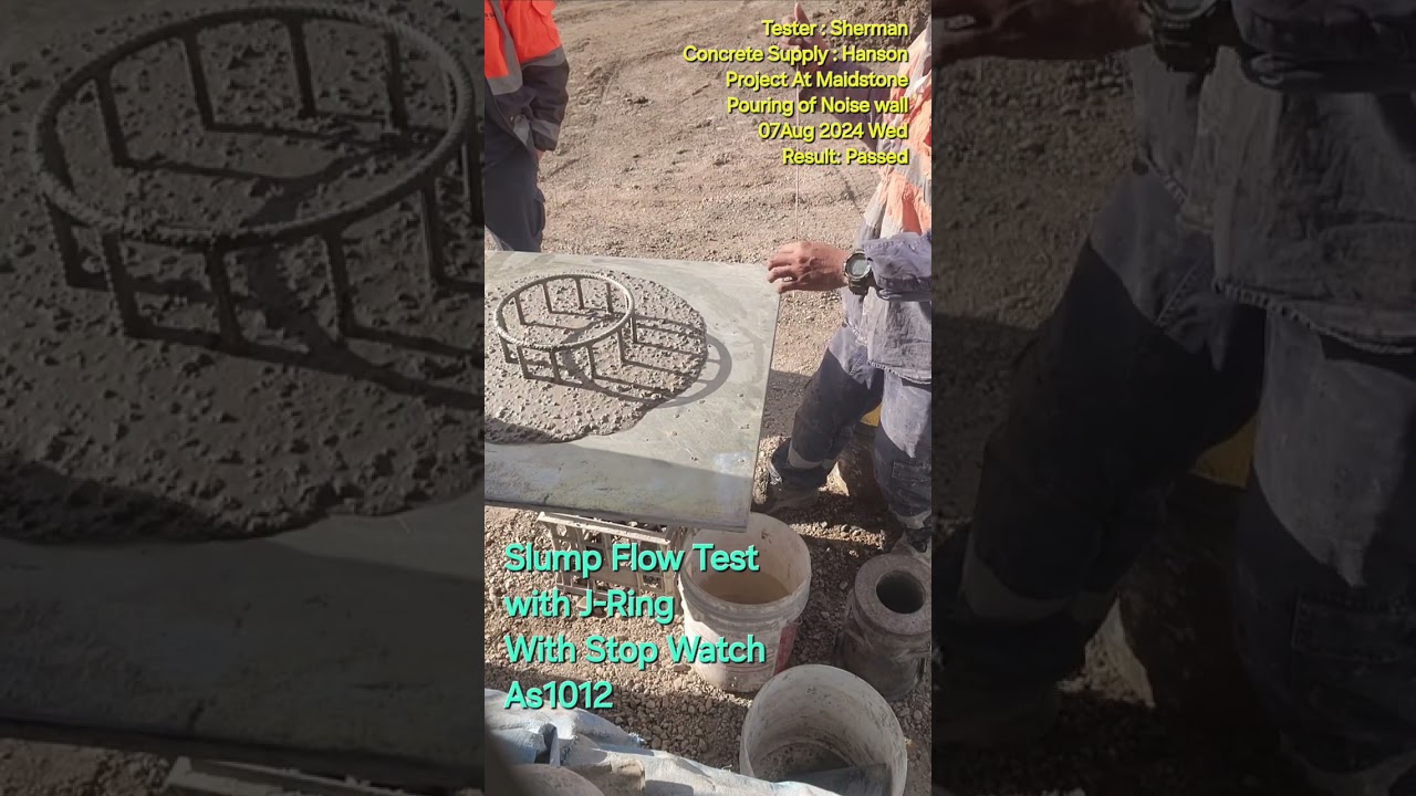 As1012 Slump flow test with j-Ring and Stopwatch