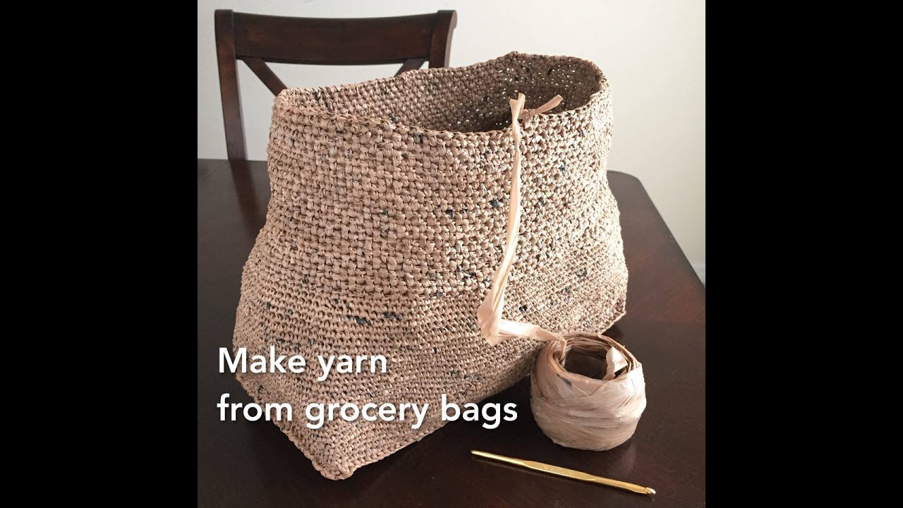 ♻️ Making Plarn Yarn from HDPE #2 Grocery Bags to Crochet With Totes Bags Etc Recycle Upcycle GemFOX
