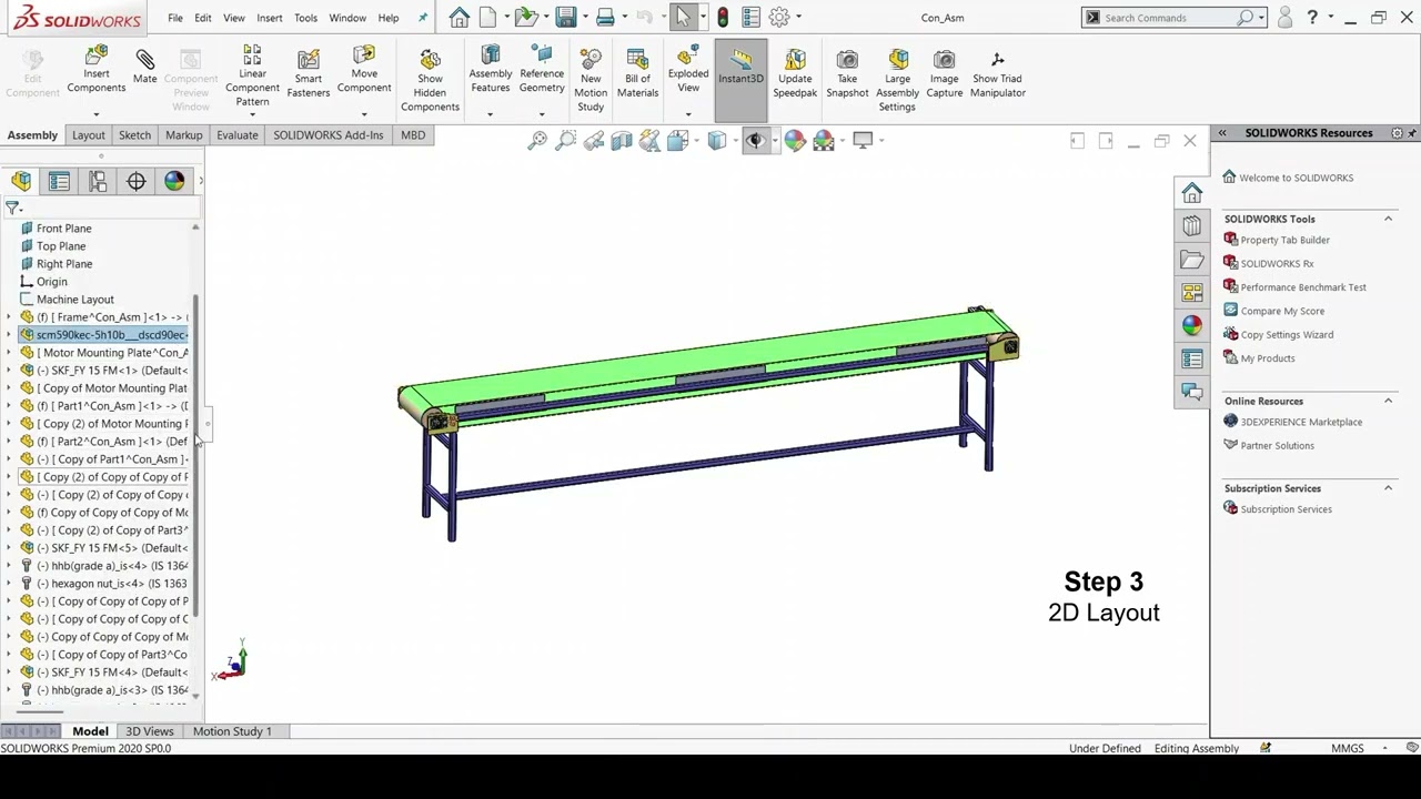 How to Design a Conveyor in SolidWorks - Part-1| Complete Conveyor Design Series