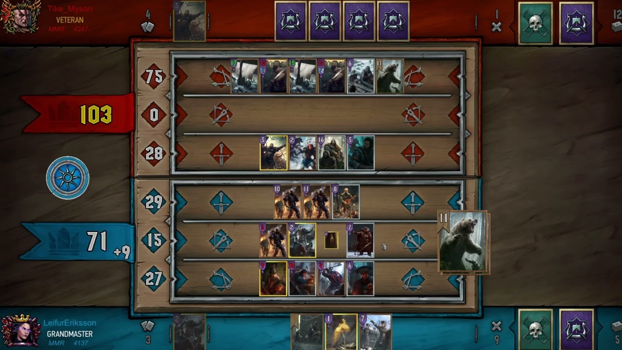 DIY Gwent Tike_Myson vs. Leifur Game 5, Greatswords vs. Queensguard Kambi